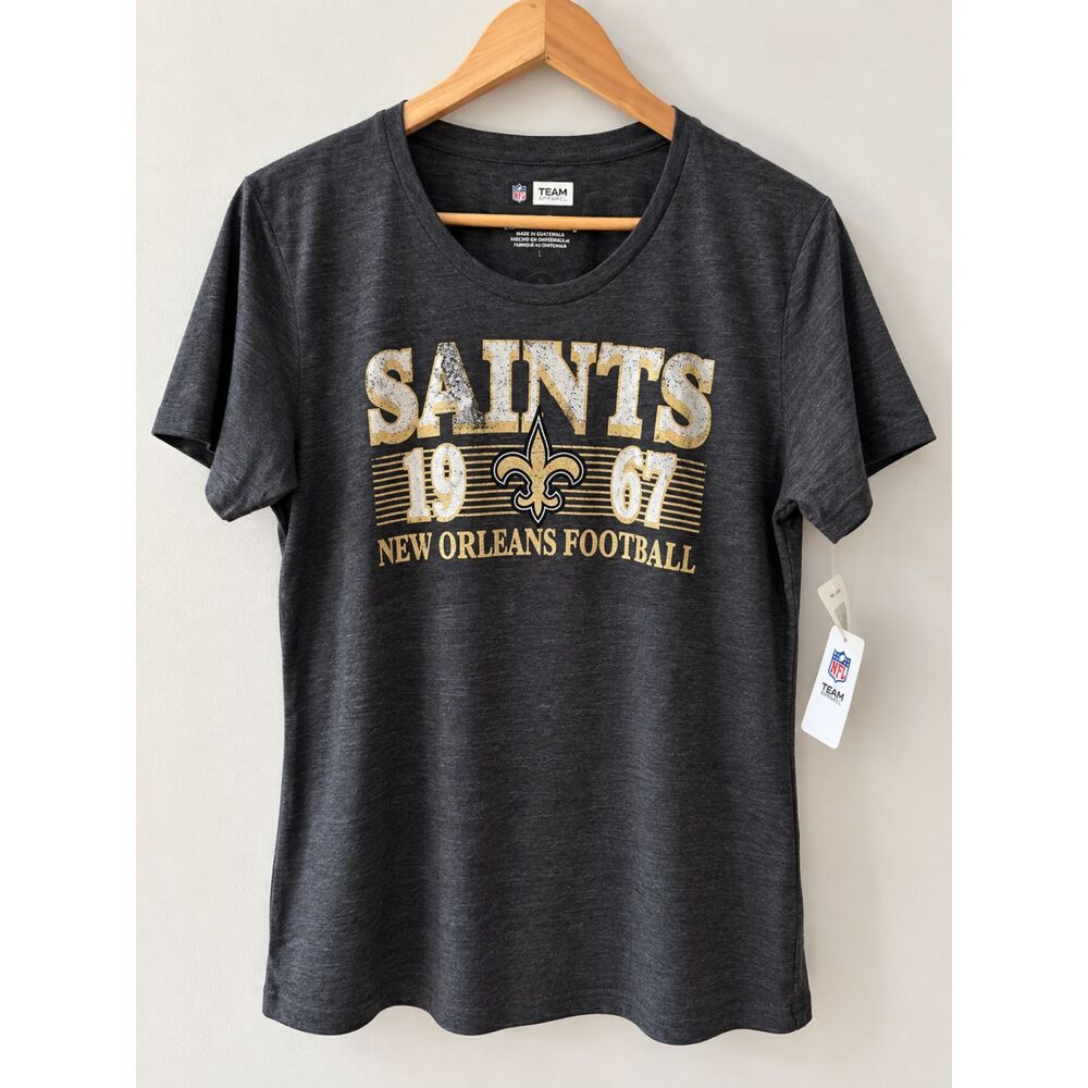 New Orleans Saints Women’s Large NWT NFL Graphic T-Shirt Black Gold